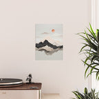 Japanese mountains, minimal ink print Poster Gallery Image 2