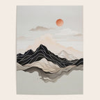 Japanese mountains, minimal ink print Poster Gallery Image 4