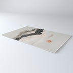 Japanese mountains, minimal ink print Rug Gallery Image 3