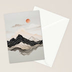Japanese mountains, minimal ink print Stationery Card Gallery Image 2