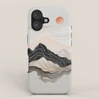 Japanese mountains, minimal ink print iPhone Case Gallery Image 1