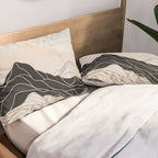 Japanese mountains, minimal ink print Pillow Sham Gallery Image 2