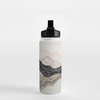 Japanese mountains, minimal ink print Water Bottle Gallery Image 2