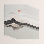 Japanese mountains, minimal ink print Wrapping Paper Gallery Image 3
