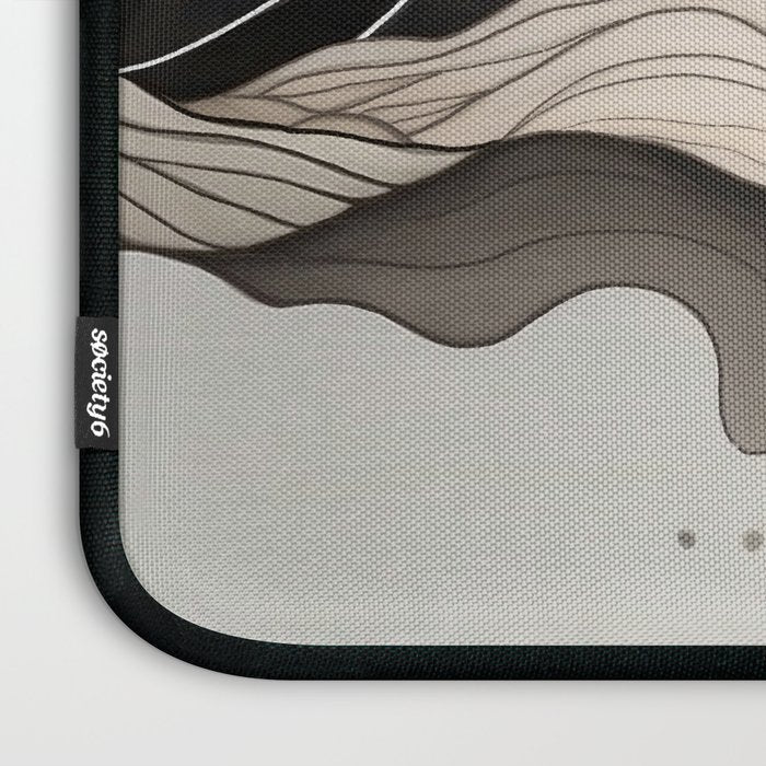 Japanese mountains, minimal ink print Laptop Sleeve Gallery Image 3