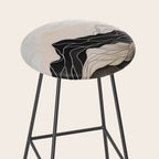 Japanese mountains, minimal ink print Stool Gallery Image 2