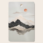 Japanese mountains, minimal ink print Cutting Board Gallery Image 1