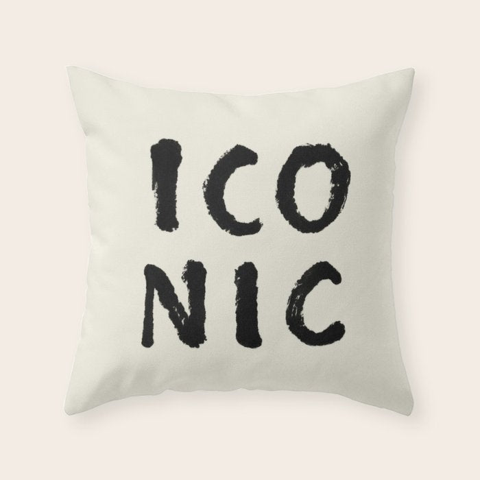 Iconic - Typography Throw Pillow Gallery Image 6