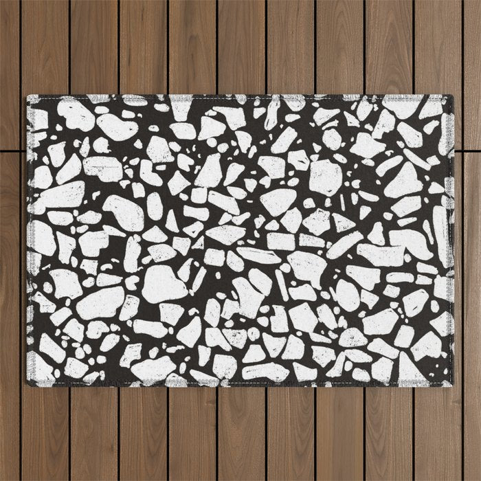 Black marble Outdoor Rug Gallery Image 1