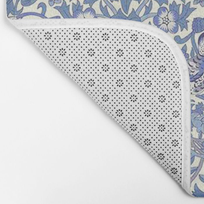 William Morris Strawberry Thief Powder Blue & Red Bath Mat Gallery Image 2