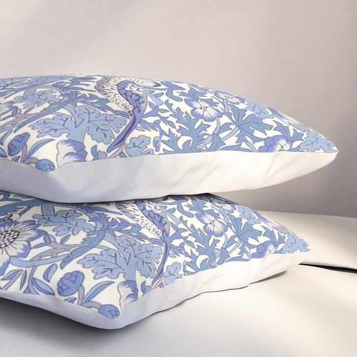 William Morris Strawberry Thief Powder Blue & Red Pillow Sham Gallery Image 3