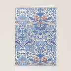 William Morris Strawberry Thief Powder Blue & Red Stationery Card Gallery Image 2