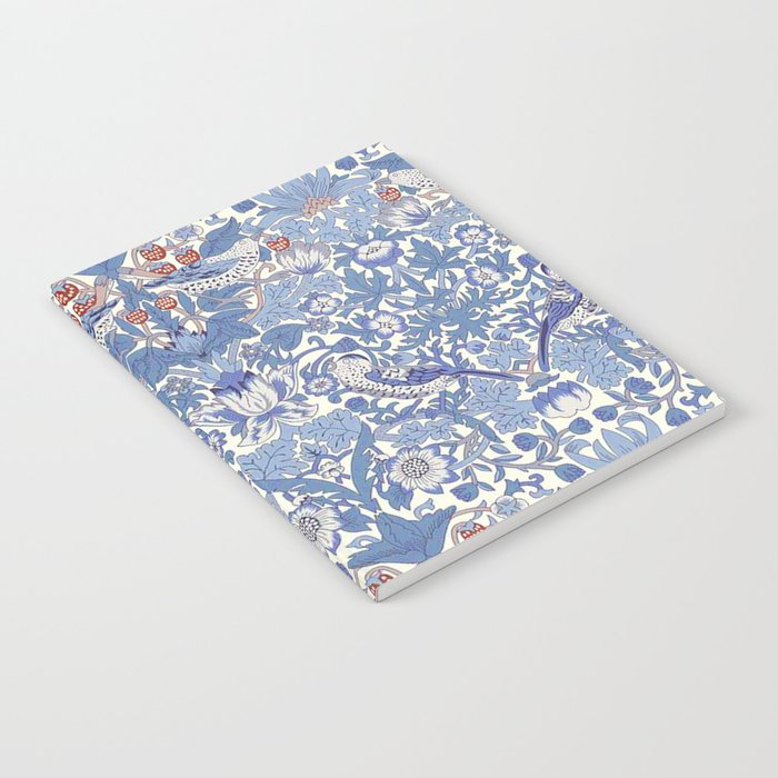 William Morris Strawberry Thief Powder Blue & Red Notebook Gallery Image 2