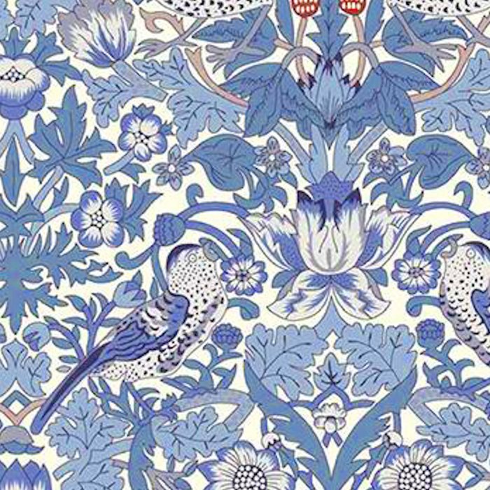 William Morris Strawberry Thief Powder Blue & Red Coffee Mug Gallery Image 2