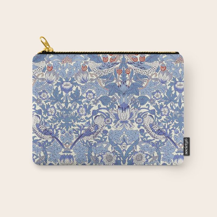 William Morris Strawberry Thief Powder Blue & Red Carry All Pouch Gallery Image 1