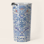 William Morris Strawberry Thief Powder Blue & Red Travel Mug Gallery Image 3