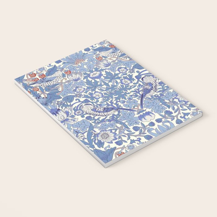 William Morris Strawberry Thief Powder Blue & Red Notebook Gallery Image 3
