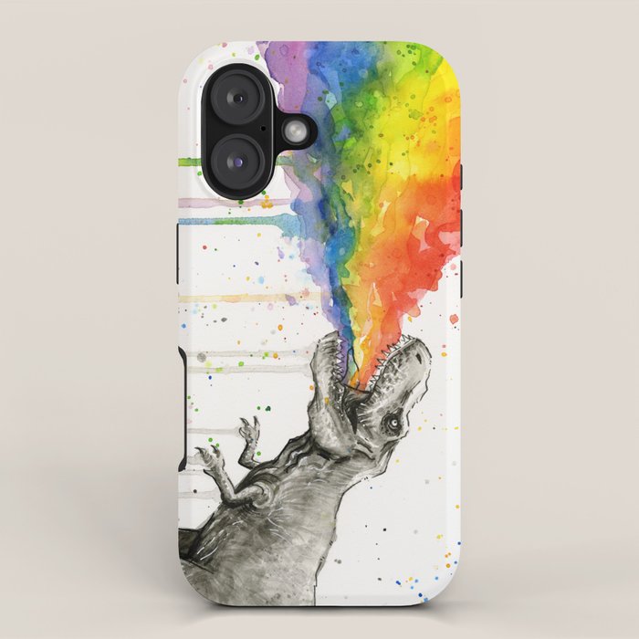 T-Rex Rainbow Puke iPhone Case Gallery Image 1