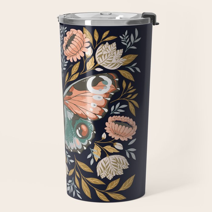 William Morris Butterfly - Midnight Garden Travel Mug Gallery Image 2