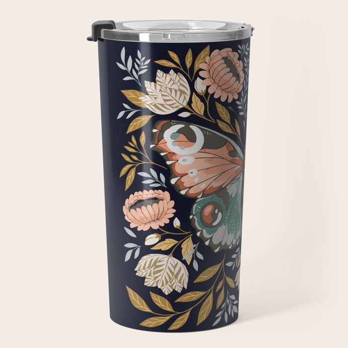 William Morris Butterfly - Midnight Garden Travel Mug Gallery Image 3