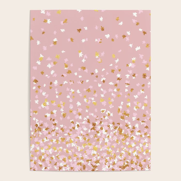 Floating Confetti - Pink Blush and Gold Poster Gallery Image 4
