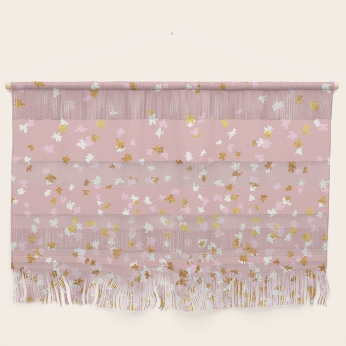 Floating Confetti - Pink Blush and Gold Wall Hanging Gallery Image 1