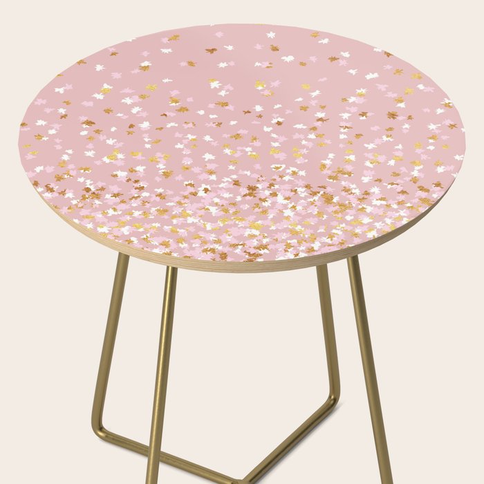 Floating Confetti - Pink Blush and Gold Side Table Gallery Image 2