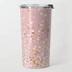 Floating Confetti - Pink Blush and Gold Travel Mug Gallery Image 2