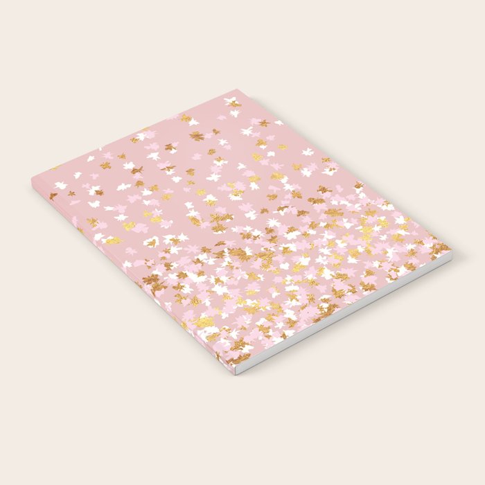 Floating Confetti - Pink Blush and Gold Notebook Gallery Image 1