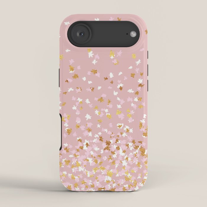 Floating Confetti - Pink Blush and Gold iPhone Case Gallery Image 2
