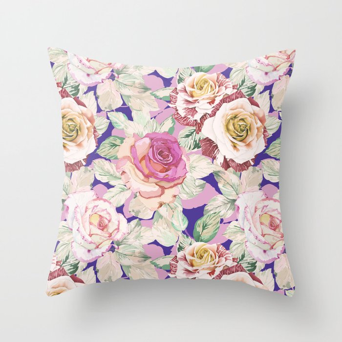 The lush garden in bloom P Throw Pillow Gallery Image 1