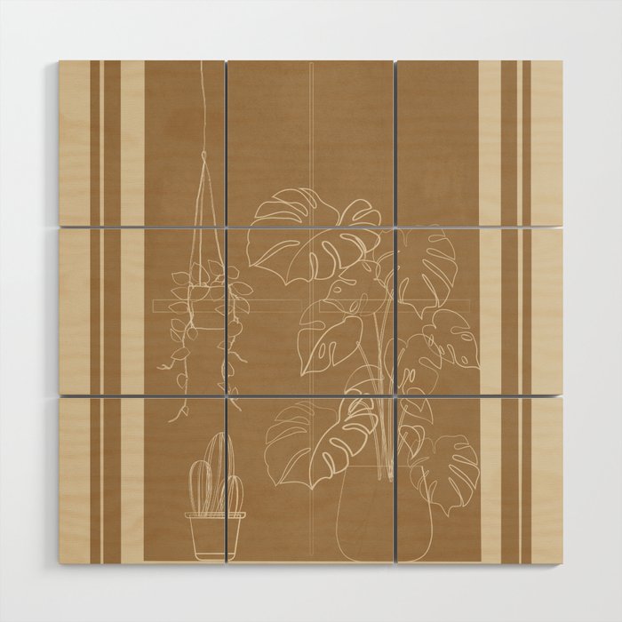 Minimal Window With Potted Plants 1 Wood Wall Art Gallery Image 1