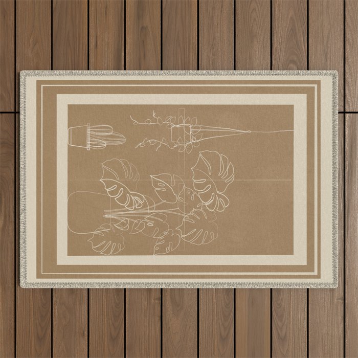 Minimal Window With Potted Plants 1 Outdoor Rug Gallery Image 1