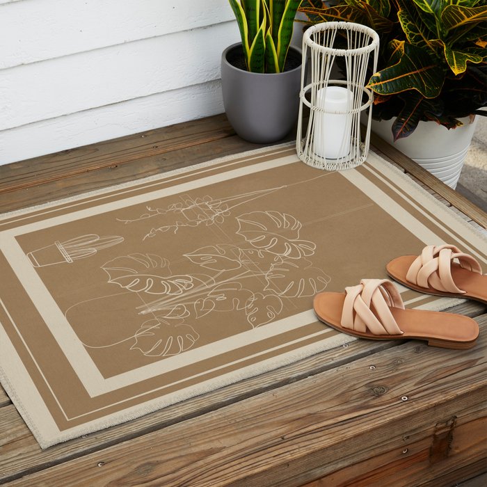 Minimal Window With Potted Plants 1 Outdoor Rug Gallery Image 2