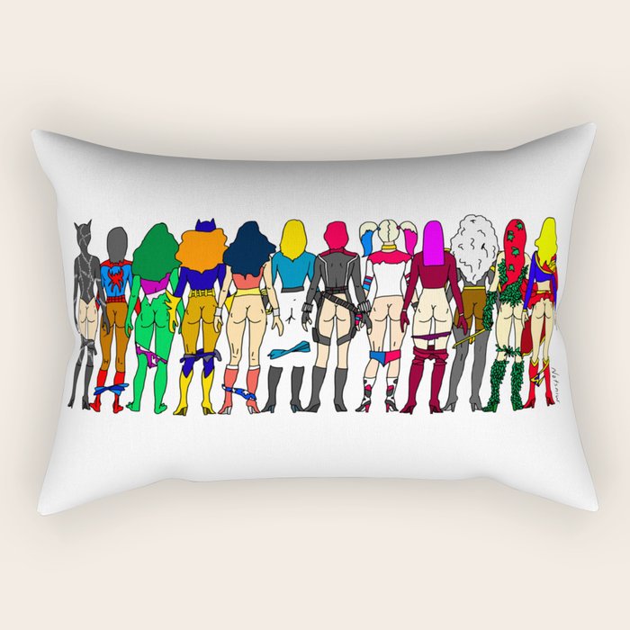 Superhero Butts - Girls Superheroine Butts LV Rectangular Pillow Gallery Image 1