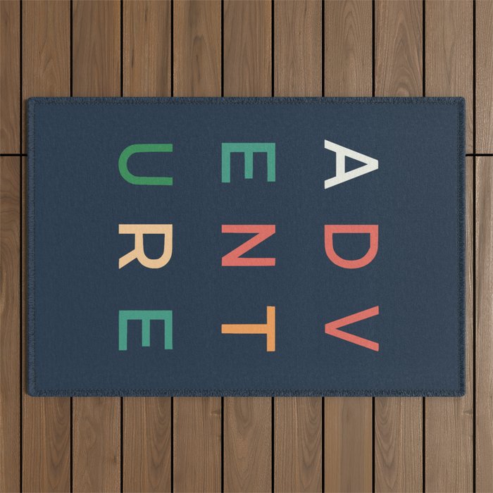 Adventure typography Outdoor Rug Gallery Image 1