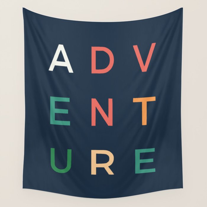 Adventure typography Wall Tapestry Gallery Image 4