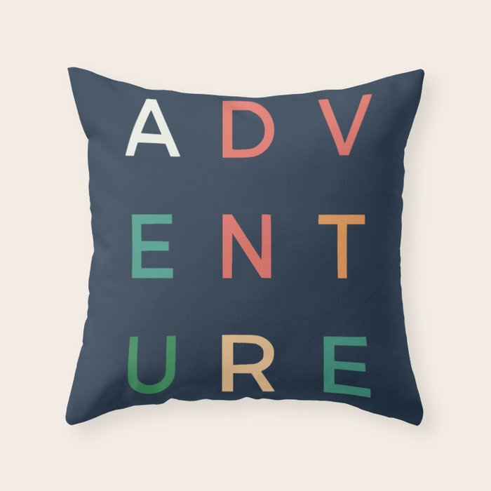Adventure typography Throw Pillow Gallery Image 6