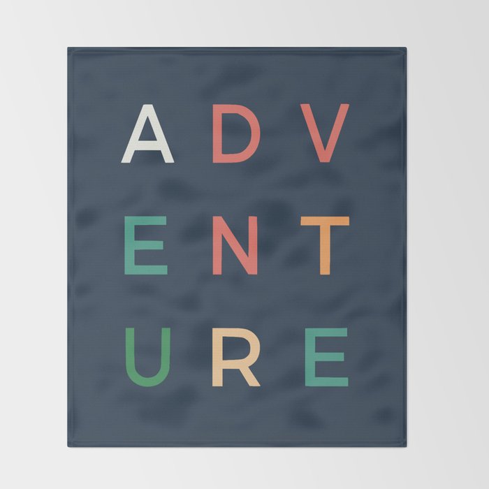 Adventure typography Throw Blanket Gallery Image 2