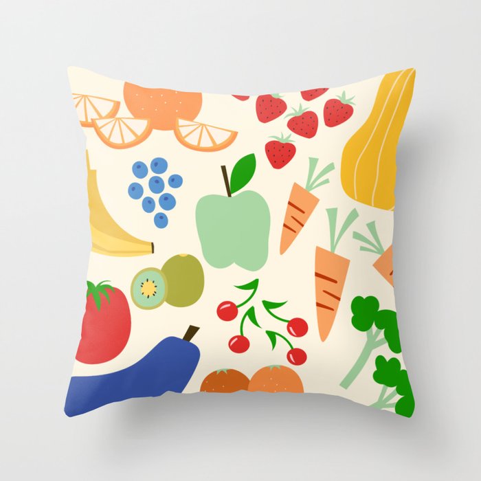 Colorful veggies Throw Pillow Gallery Image 6