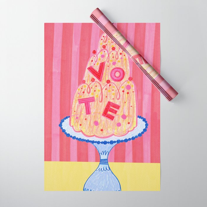 Mold the Future & Vote in Cherry Red Wrapping Paper Gallery Image 1