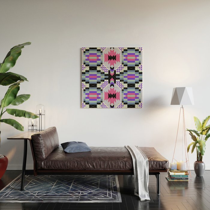 MP Tribal geometric A Wood Wall Art Gallery Image 2