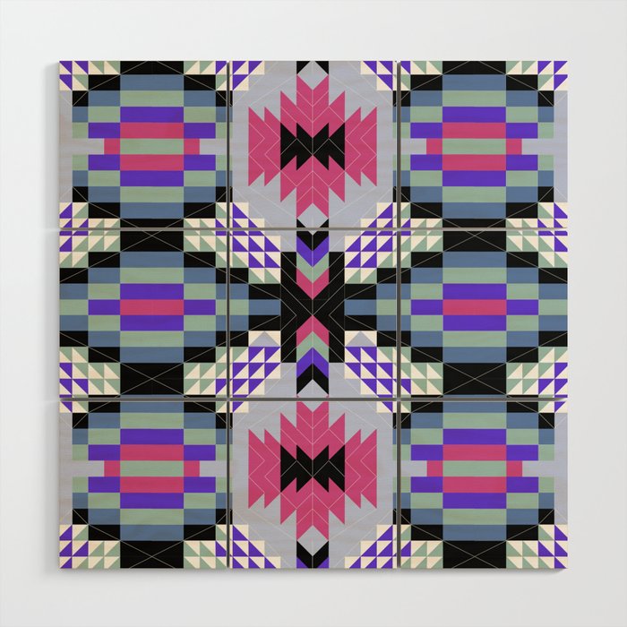MP Tribal geometric A Wood Wall Art Gallery Image 1
