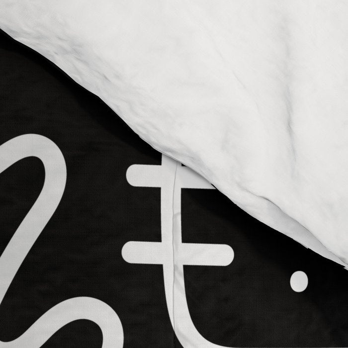 Abstract black and white line doodle pattern Comforter Gallery Image 4
