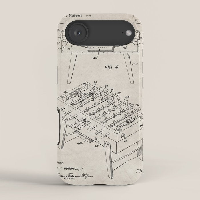 Foosball Table Patent - Foosball Player Game Room Art - Antique iPhone Case Gallery Image 2