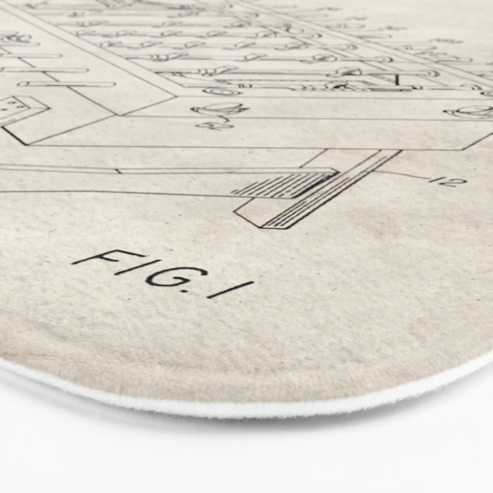 Foosball Table Patent - Foosball Player Game Room Art - Antique Bath Mat Gallery Image 3