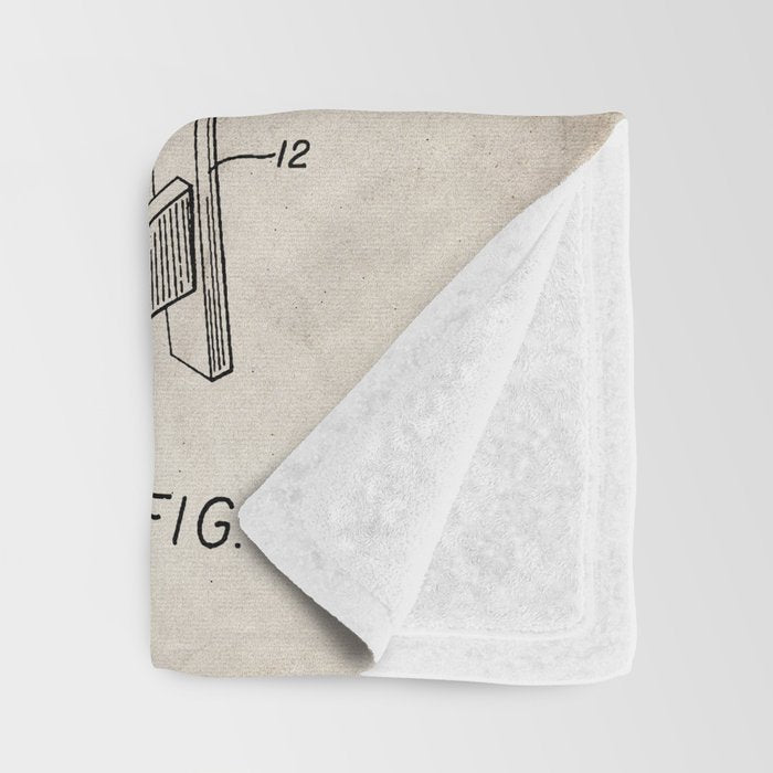 Foosball Table Patent - Foosball Player Game Room Art - Antique Throw Blanket Gallery Image 3