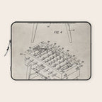 Foosball Table Patent - Foosball Player Game Room Art - Antique Laptop Sleeve Gallery Image 1