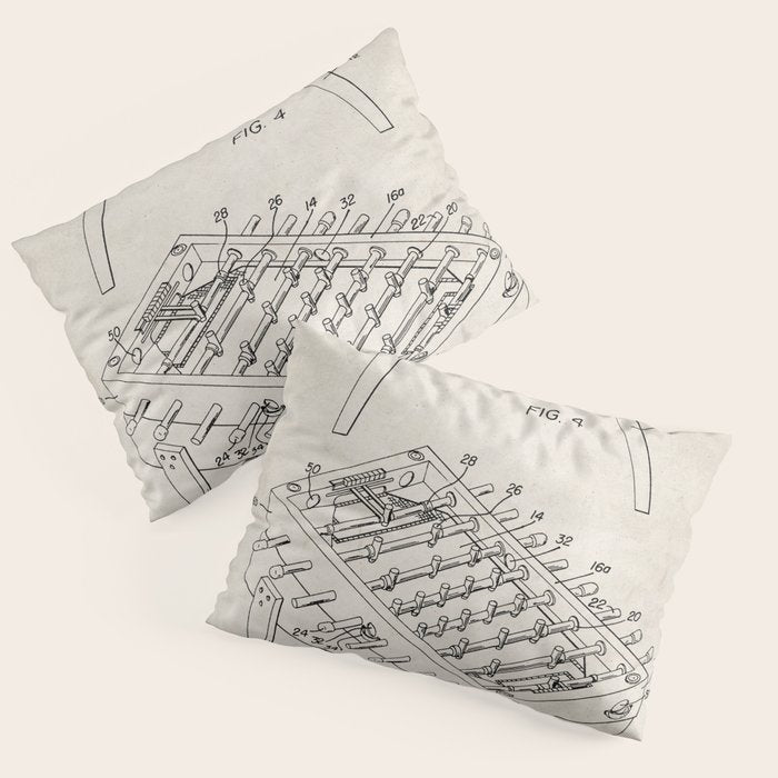 Foosball Table Patent - Foosball Player Game Room Art - Antique Pillow Sham Gallery Image 1