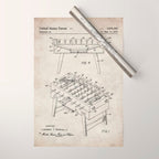 Foosball Table Patent - Foosball Player Game Room Art - Antique Wrapping Paper Gallery Image 1